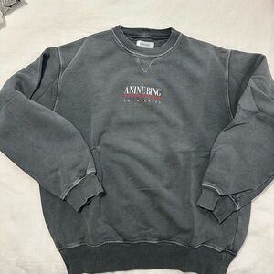 Anine Bing Dark Gray Logo Sweatshirt